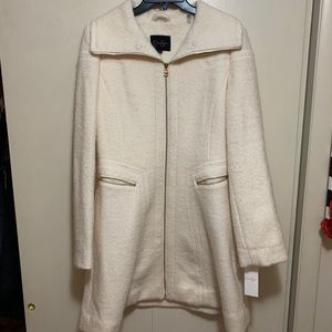 Long Ivory Pea Coat